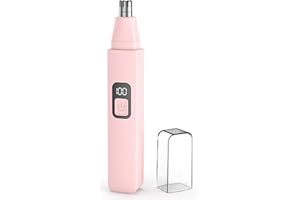 VOTEYO Nose Hair Trimmer Rechargeable Cordless Painless Ear Eyebrow Trimming Tool Dual Edge Blades Razor Easy Cleansing with LED Light for Man Woman (Pink)
