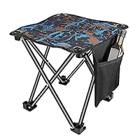 Unihoh Small Folding Camping Stool, Portable Stool for Outdoor Camping Walking Hunting Hiking Fishing Travel,600D Oxford Cloth Slacker Stool with Carry Bag