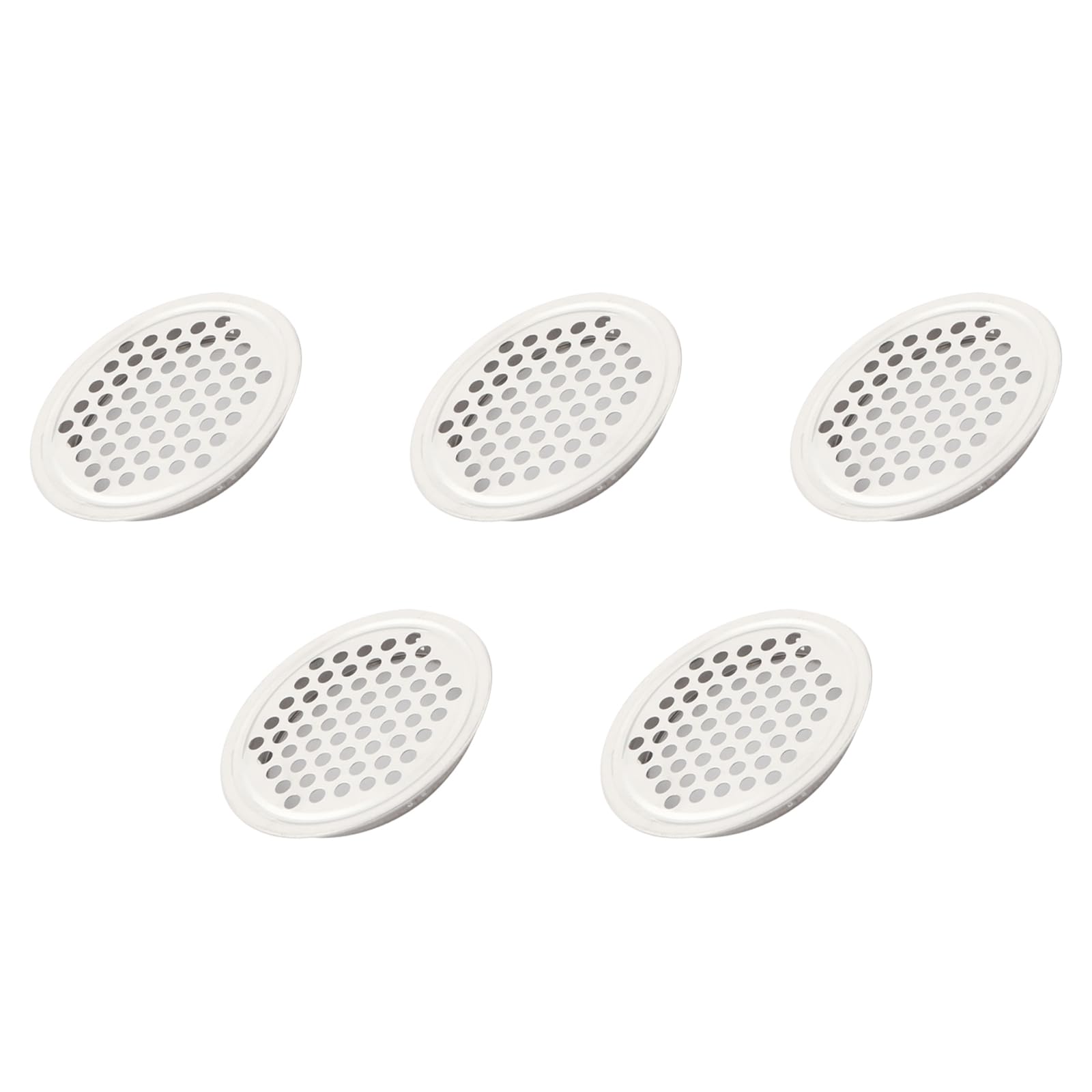 METALLIXITY Mesh Hole Air Vents (52mm/2") 5Pcs, Metal Circular Soffit Vent - for Furniture Repair, Kitchen, Bathroom, Silver Tone