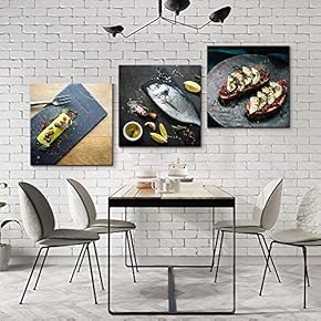 3 Panel Canvas Wall Art Delicious Food Pictures Home Wall Decorations for Bedroom Living Room Paintings Canvas Prints Framed - 12"x12"x3 Panels