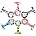 Top Plaza Women's Girls' Fashion Floral Nurse Clip-on Fob Brooch Silicone Jelly Hanging Pocket Watch, Pack of 6