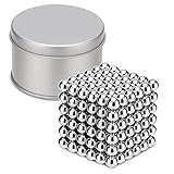 5MM 216 Pieces Silver magnet balls-strong magnet blocks,great magnet toys for kids,large size magnetic balls,Intelligence Learning magnetic toy,fun magnet blocks and stress relive for adults