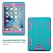 iPad Mini Case, iPad Mini 2 Case, ULAK iPad Mini 3 Three Layer Hybrid Protective Stand Case Cover for Apple iPad Mini 1 / iPad Mini 2 / iPad Mini 3 (7.9 inch)(Rose Red/Aquamarine Blue)
