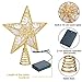 MAOYUE Christmas Tree Topper Lighted Tree Topper Vintage Christmas Star Tree Topper Battery Operated Built-in 10 LED Lights for Christmas Tree Decorations, Christmas Tree Ornaments