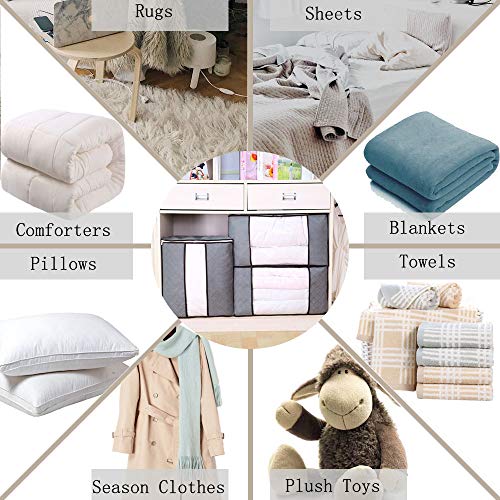 Daily Treasures 4 Pack Breathable Blanket Storage Bag Foldable Household Home Organizers for Clothes,Bedding,Sheets