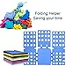 LEEFE Shirt Folder Board with Drawer Storage Set, Easy and Fast Cloth Folder Flipfold Rack for Adult and Kids Dress Pants Towels, Blue