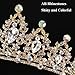 Sppry Women Tiara with Comb - Colorful AB Crystals Crown for Bridal Princess Girls at Wedding Birthday Pageant (Gold)