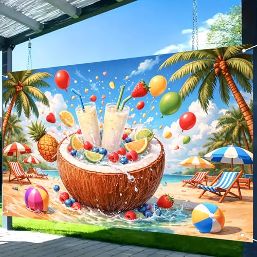 Nuxovilar Summer Pool Backdrop Banner