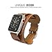 MoKo Compatible Band Replacement for Apple Watch 38mm 40mm Series 4/3/2/1, Genuine Leather Smart Watch Band Cuff Strap - Brown (Not Fit 42mm 44mm Versions)