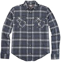 Kingsize Men's Big & Tall Double-Brushed Plaid Flannel Shirt, Steel Plaid