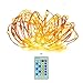 Ucharge Dimmable Led String Lights, 100 Leds Twinkle 33ft Copper Wire Lights with Romote for Indoor Outdoor, Christmas Decorative Lights for Seasonal Holiday.(Warm White)