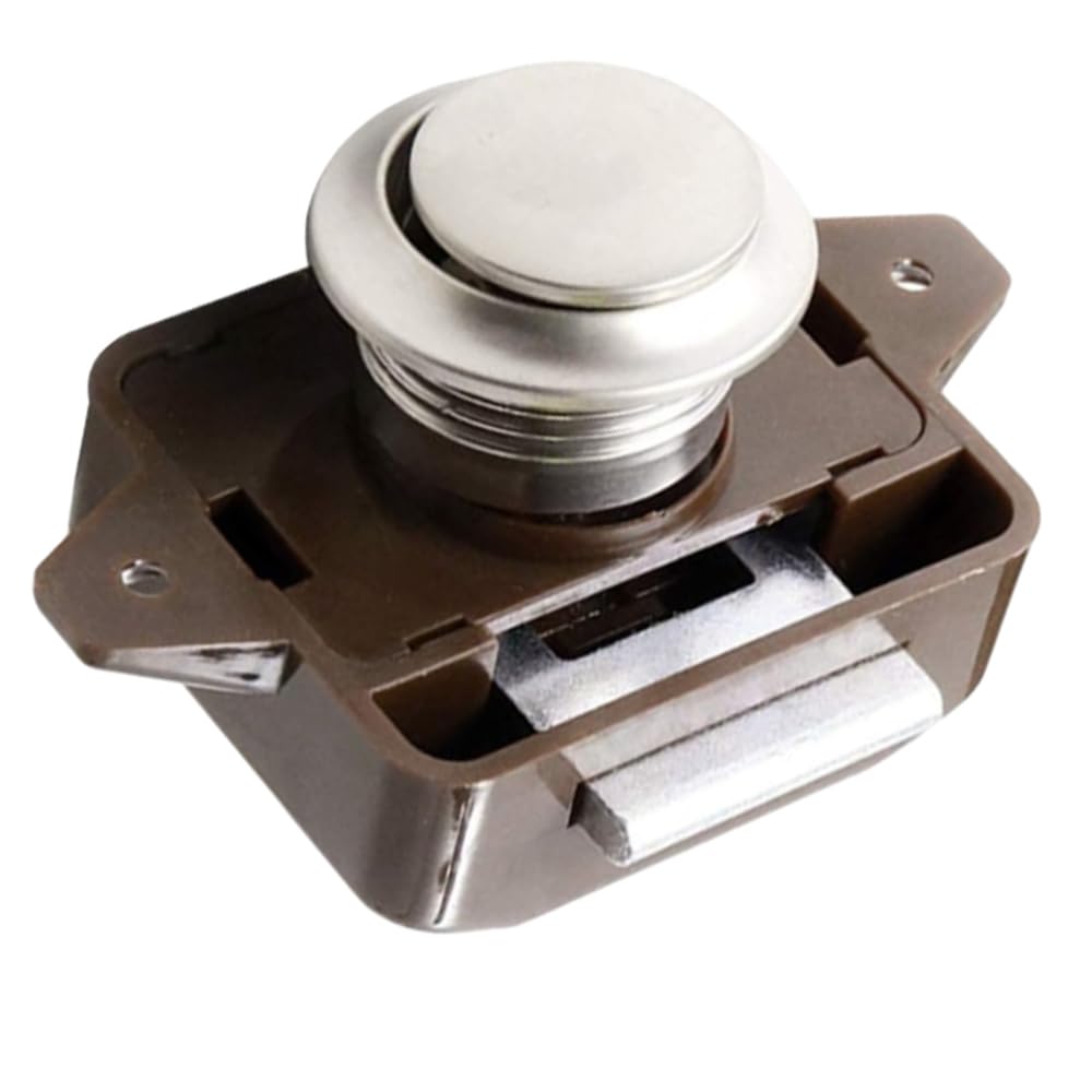 Push button catch lock cabinet door, MACHSWON door lock with push button lock for closet drawer caravan camper (brown)