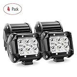 LED Light Bar Nilight 4PCS 18W 1260lm Spot led pods Driving Fog Light Off Road Lights Bar Jeep Lamp,2 years Warranty
