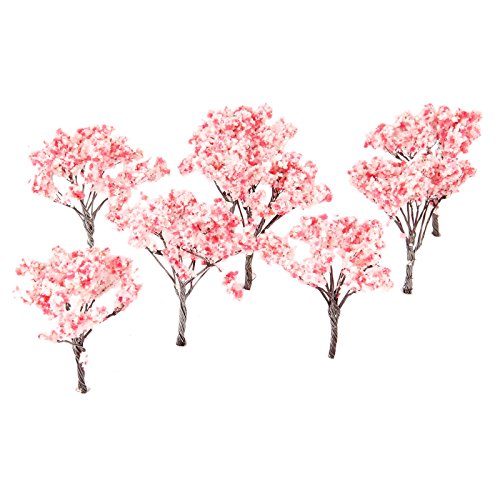 20pcs 6.5cm Blossom Cherry HO OO Scale Model Trees Scenery Railroad Layout Scene