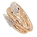 iNewcow Vintage Retro Punk Crystal Chunky Curved Stretch Snake Bracelet Gold For Nightclub Party