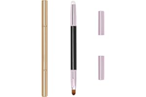 Unaone 2Packs Lip Brush for Lipstick, Dual-Ended Silicone & Bristle Tips Lip Makeup Brush, Lipstick Brush for Lip Gloss