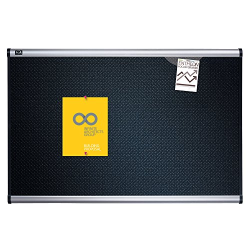 Quartet B347A Quartet Embossed Bulletin Board, Hi-Density Foam, 72x48, BLK, GY Aluminum Frame