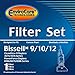 EnviroCare Replacement Vacuum Cleaner Filter Designed to Fit Bissell 9/10/12 HEPA Pleated Micro Inner Filter and Outer Foam Filter