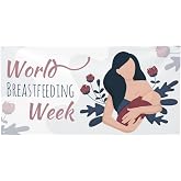 World Breastfeeding Week Banner 24x47in Decorations Porch Yard Signs Tapestry Backdrops Party Decor Supplies Background Flag