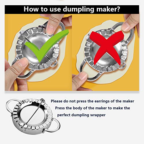 DIFENLUN Dumpling Maker, 2PCS Stainless Steel Dumpling Mold Ravioli Mould Empanada Press Dumpling Wrapper Dough Stamp Cutter Pastry Pie Making (3.74"/9.5cm, 2.95"/7.5cm) - Thumbnail 4