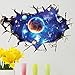 New 3D Interstellar Space View Wall Stickers, SUPPION PVC Art Room Decals Murals Home Decoration-23.62''35.43''