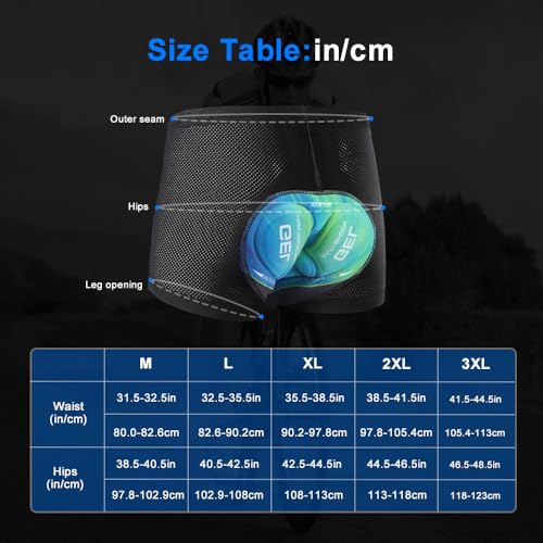 ASTRYON Men's Cycling Shorts 5D Padded Gel Lined Mountain Bike MTB Breathable Quick Dry Shockproof
