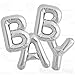 40 Inch Jumbo Helium Foil Mylar Balloons Bouquet (Premium Quality), Glossy Silver, Letters BABY