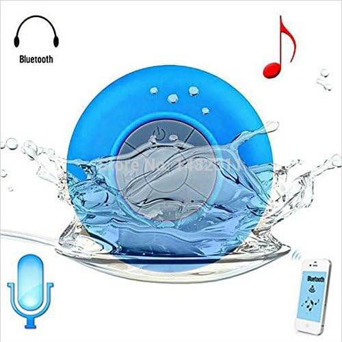 Waterproof Wireless Bluetooth Shower Speakers Hands-Free Speaker with Built-in Mic for Showers Pool Boat Car Beach &amp; Outdoor Use ,Compatible with all Bluetooth devices, BLUE