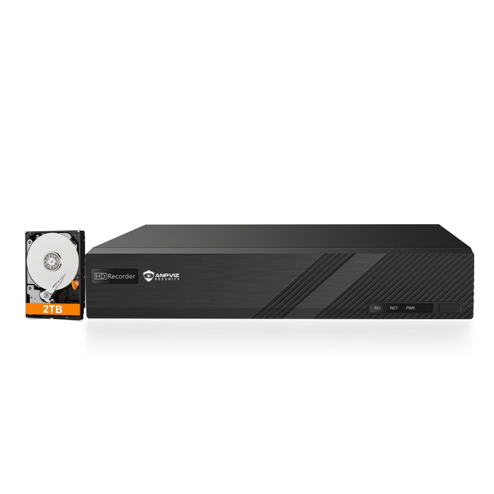 Only Plug & Play with Anpviz U Series Camera, 4K 8CH PoE NVR Network Video Recorder Pre-Installed 2TB HDD, 8 Channel H.265 NVR Support 8MP/6MP/5MP/4MP/3MP/1080P IP PoE Camera for 24/7 Recording