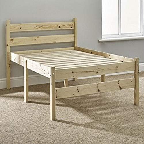 Strictly Beds and Bunks Samson Pine Bed Frame, 4ft 6 Double BigaMart