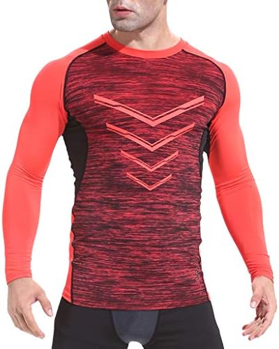 Men's Compression Shirts,Sunyastor Fitness Sports Shirt Long-Sleeve T-Shirts Workout Tee Gym Training Bodybuilding Skin Top