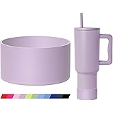 Lpaacat Silicone Boot for Simple Modern 40 oz Trek/Trek Pivot Tumbler with Handle, Anti-Slip Bottom Bumper Silicone Sleeve fit Simple Modern 24/30oz Tumbler (Lavender Mist)