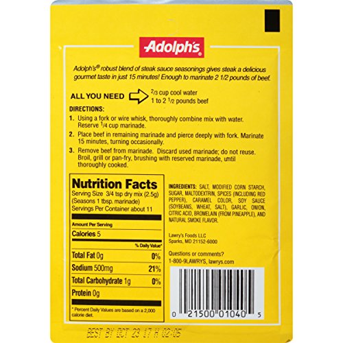 Adolph's Marinade In Minutes Steak Meat Marinade, 1 oz Food, Beverages