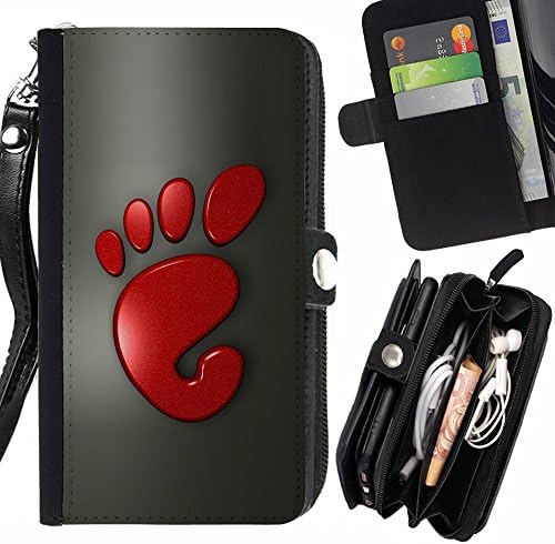 GOD CASE FOR SAMSUNG GALAXY C7 cool funny cute foot print red Wallet Purse Pouch Holster Leater &amp; Soft TPU