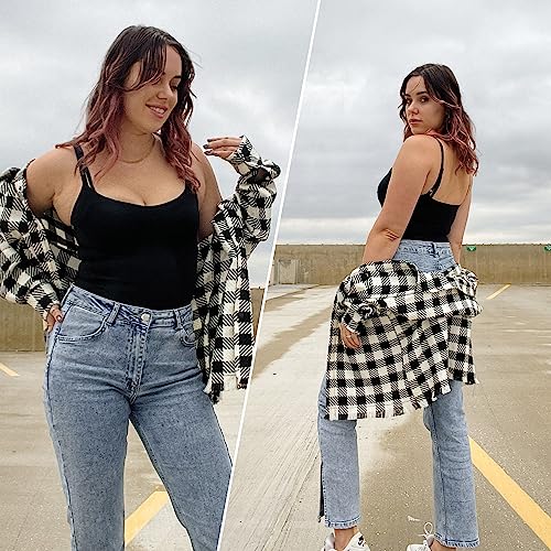 SHAPERX Bodysuit for Women Tummy Control Shapewear MidThigh Seamless