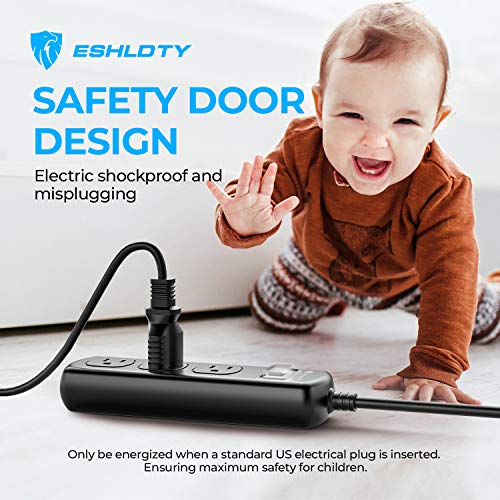 ESHLDTY Outdoor Power Strip, 6 FT Extension Cord, 3 Wide Outlets, IPX6