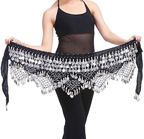 Hip Scarfs for Belly Dancing - Belly Dance Costume for Women with Coins Miavestar