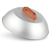 JLYO Aluminum Wok Cover for 13"-14" Hand Hammered Wok, 12.5 inch Flat Wok Lid