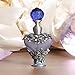 H&D Vintage Refillable Empty Perfume Bottle with Handmade Rose Flowers 5ml (Light Blue)