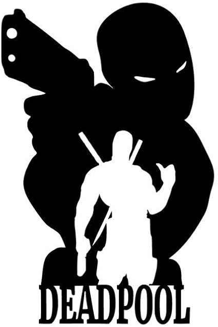 Superhéroe Con Pistolas Y Hoja Silueta Pared Arte Superhéroes Pegatina