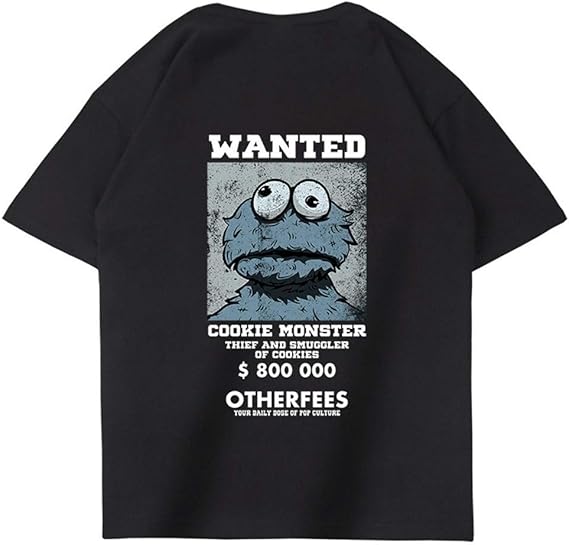 Amazon Ezzyjoy ビッグシルエット Tシャツ メンズ 半袖 クッキーモンスター バックプリント 韓国 ストリート カジュアル 春 夏 Tシャツ カットソー 通販