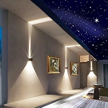 LED Aluminum Waterproof Wall Lamp, 12W 85225V 3200K Adjustable Outdoor Wall Light Warm Light 