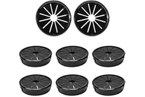 EASYEAH 8PCS Cable Grommets, 1-3/4"(45mm) Desk Hole Cover Petal Shaped Buckle Type Nylon Snap Bushing Grommet, Wire Hole Cover Insert for Cables and Cords Management and Protection of Cabinet, Black