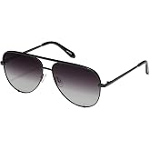 QUAY High Key Extra Large Aviator Sunglasses | UV Protection, Adjustable Silicone Nose Pads, Case and Cloth for Travel and Daily Wear