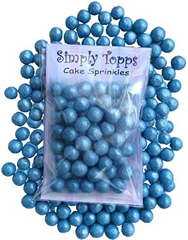 Shimmer Blue 6~8mm Sugar Dragees 30g Cake Cupcake & Cookie Decoration Sprinkles