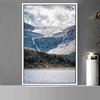 Framed Canvas Wall Art Mountain Lake View Global Landscape Mountain Multicolor Photography Relax/Calm - 16x24 inches