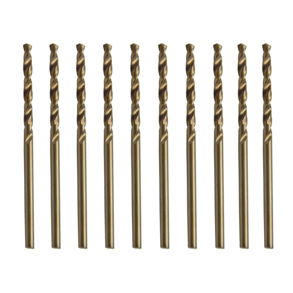 CEEYSEE 10Pcs Drill Bits 2mm HSS Cobalt Drill Bit Straight Shank Twist Drill Bits Titanium Jobber Drill Bit Sets for Stainless Steel,Aluminum, Plastic and Wood (2mm/MHZT) — image 1