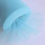 OurWarm 6 Inch x 100 Yards (300FT) Tulle Roll Spool Tutu Skirt Fabric Wedding Party Gift Bow Craft (Light Blue Baby Blue)