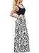 shangke Womens Zig Zag Scoop Neck Wave Striped Tank Maxi Long Dress (L, Black-Floral Printed)