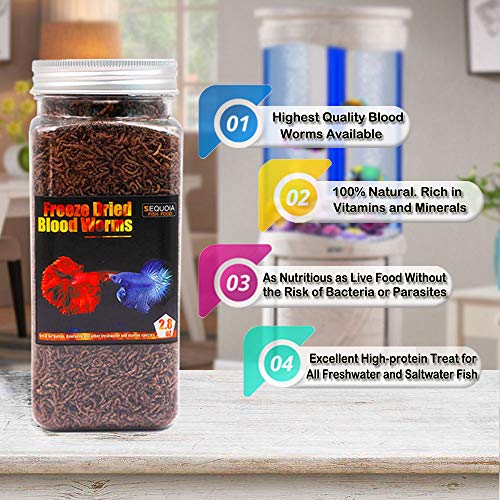 Sequoia Freeze Dried Bloodworms for Fish Blood Worms for Tropical